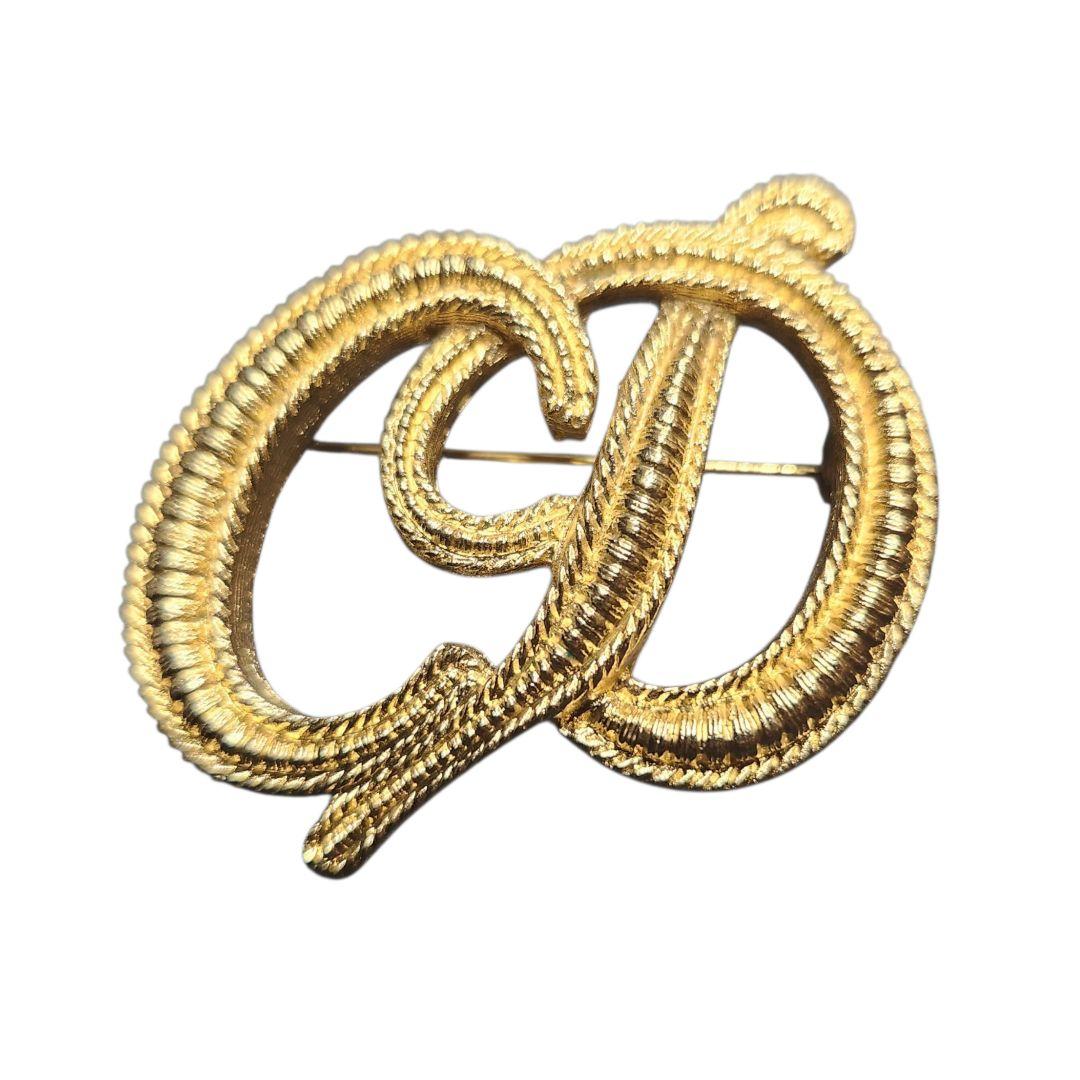 Christian Dior クリスチャンディオール CD ブローチ