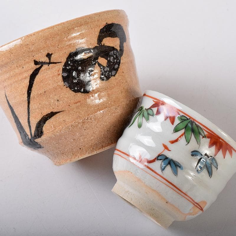 萩焼　十三代坂田泥華作など　ぐい呑み　十種　黒田陶々庵極め箱　M　R8426