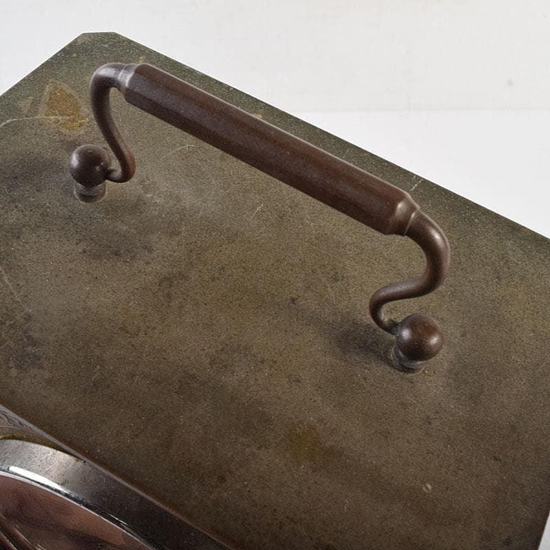 アンティーク　昭和レトロ　謙信洋行　置時計　ゼンマイ式　ジャンク品　VR8849