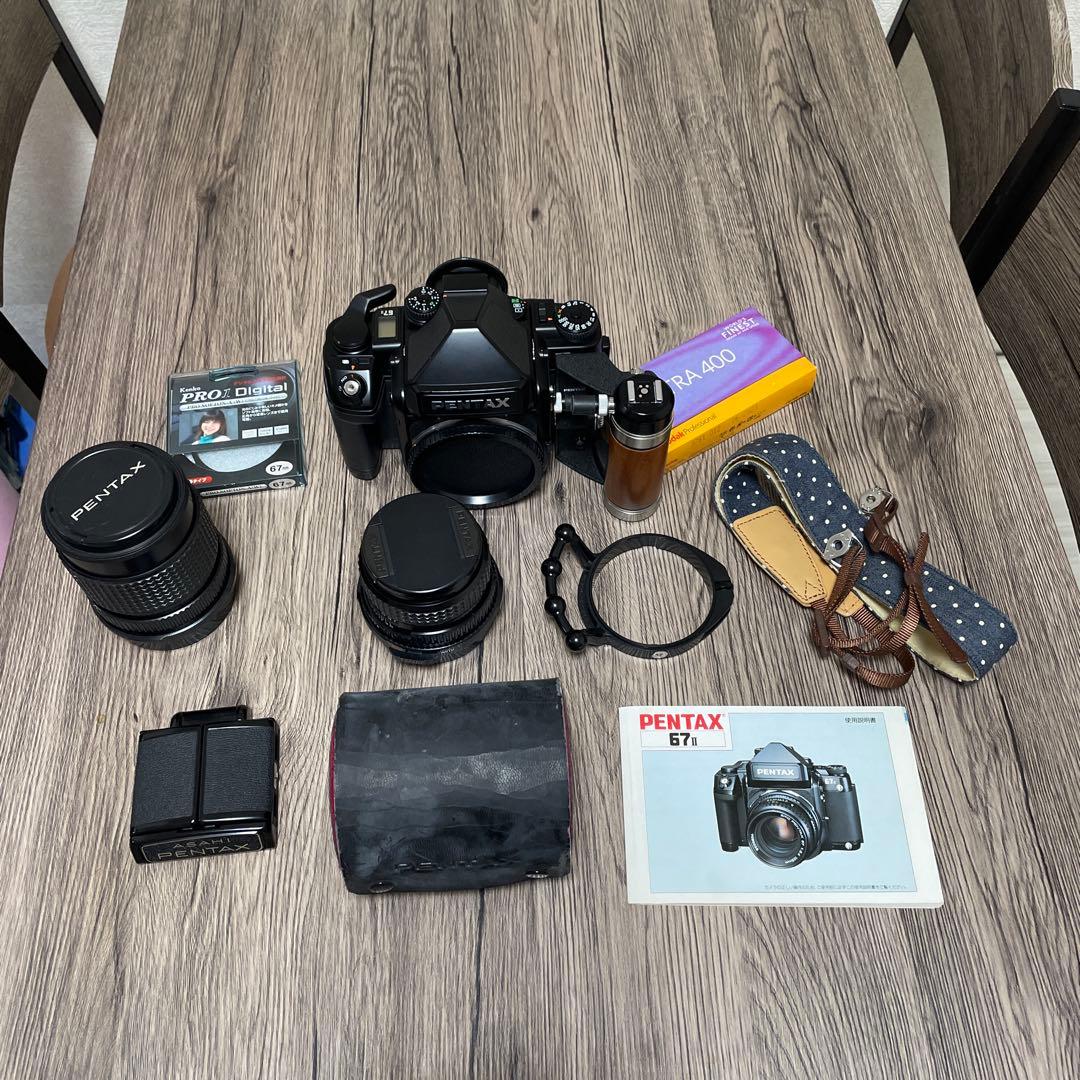 PENTAX 67ii 105mm 2.4 165mm 2.8 付属品あり完動品