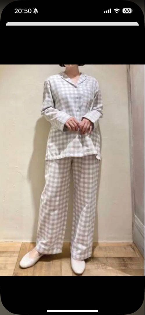 本日限定☆ジェラートピケ ギンガムチェック上下セット ミント