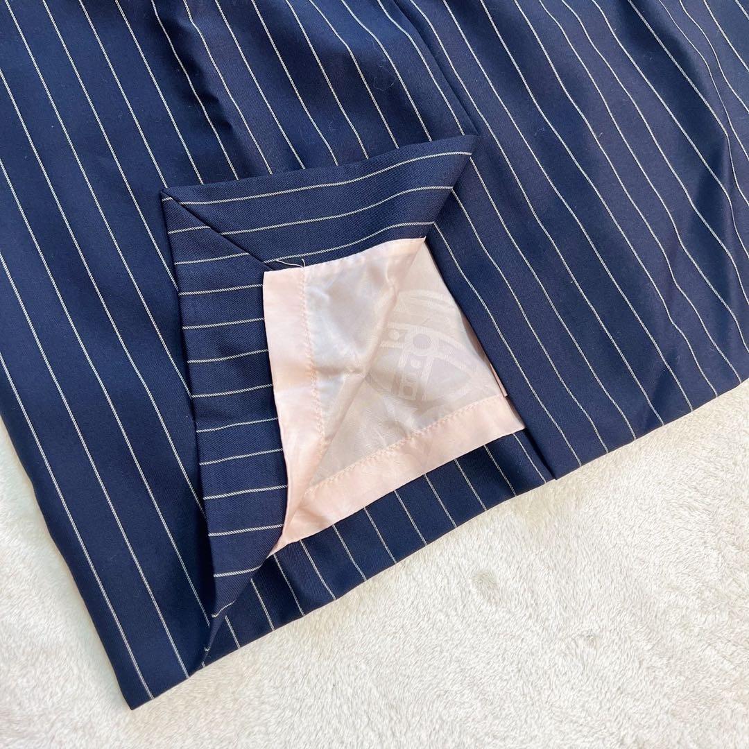 ヴィヴィアンウエストウッド ストライプ オーブボタン ウール スカート　42