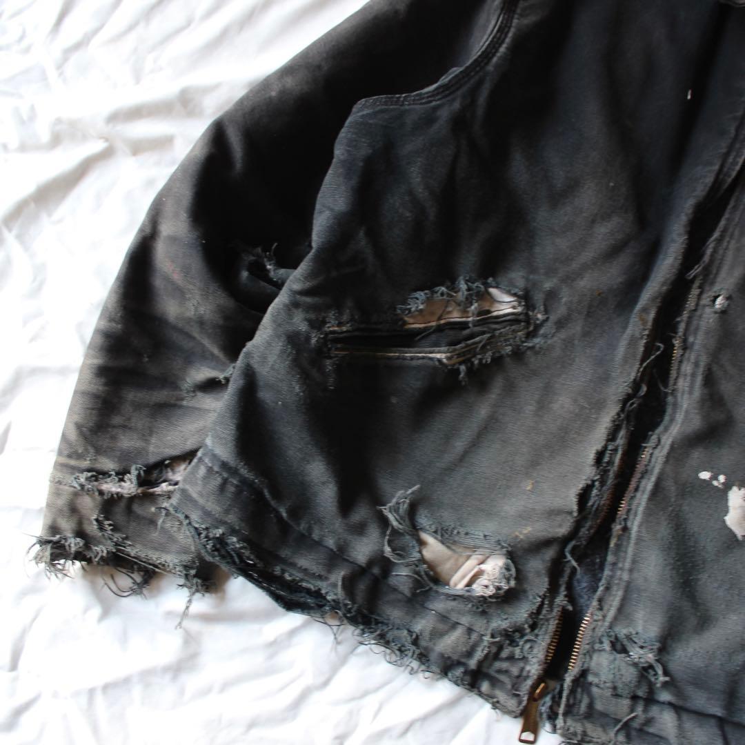 最高雰囲気 Carhartt デトロイトジャケット usa製 ブラック ハチノス