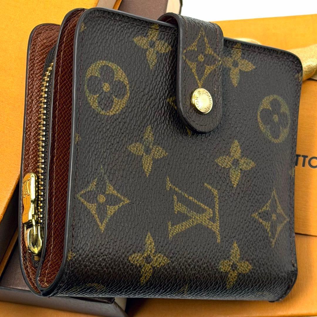 ルイヴィトン モノグラム コンパクトジップ 財布 二つ折り ラウンドファスナー