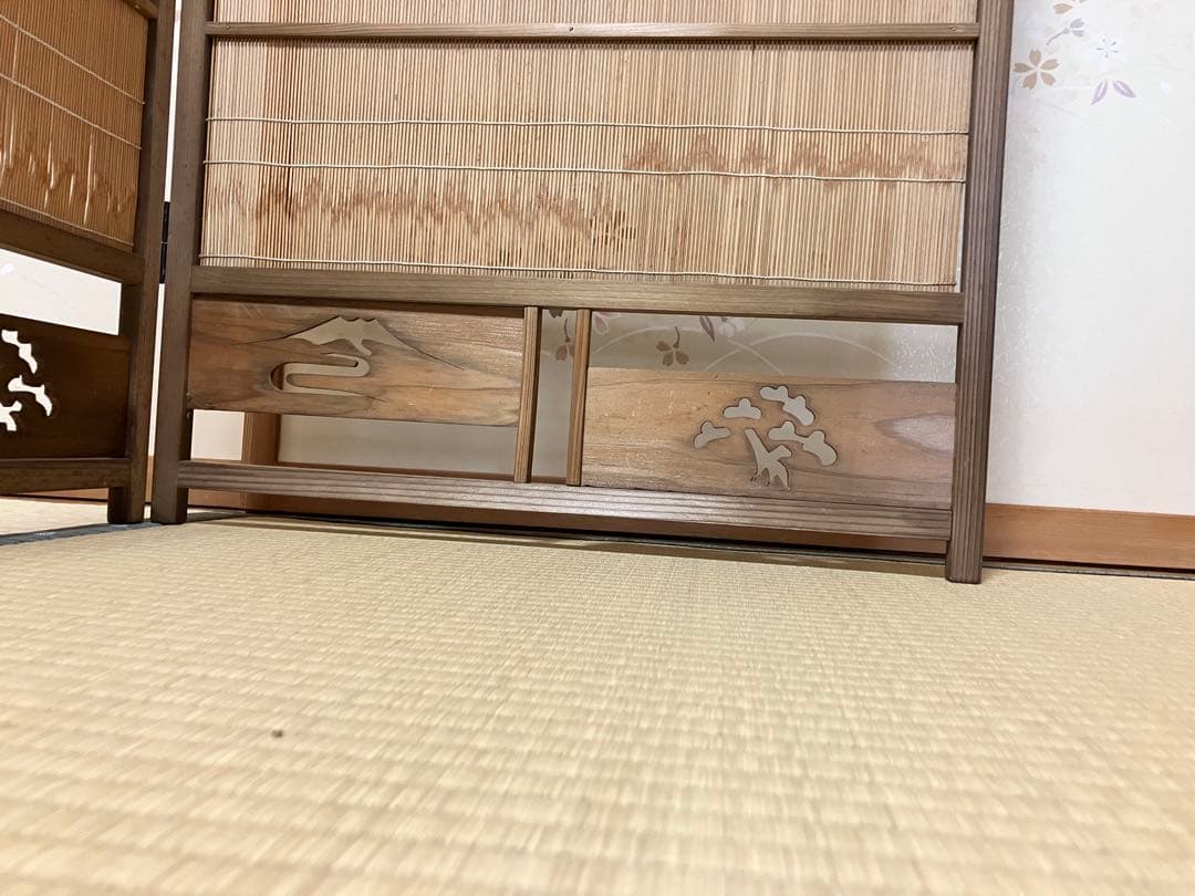 年末年始お値下げ　簾戸　衝立　漆塗り　ビンテージ　もう作れない　明治時代　建具