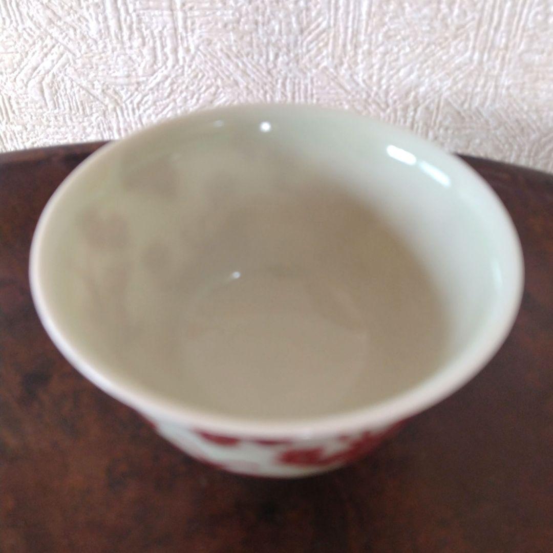 《新春セール！》中国陶器釉裏紅小花蝶文茶器滲手古伊万里古染付色絵猪口