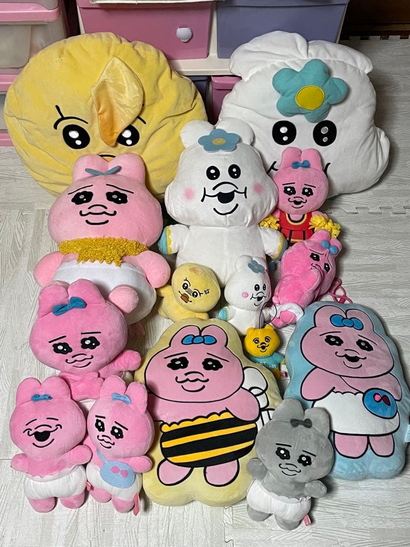 おぱんちゅうさぎ　んぽちゃむ　きみまろ　ぬいぐるみ　クッション　セット