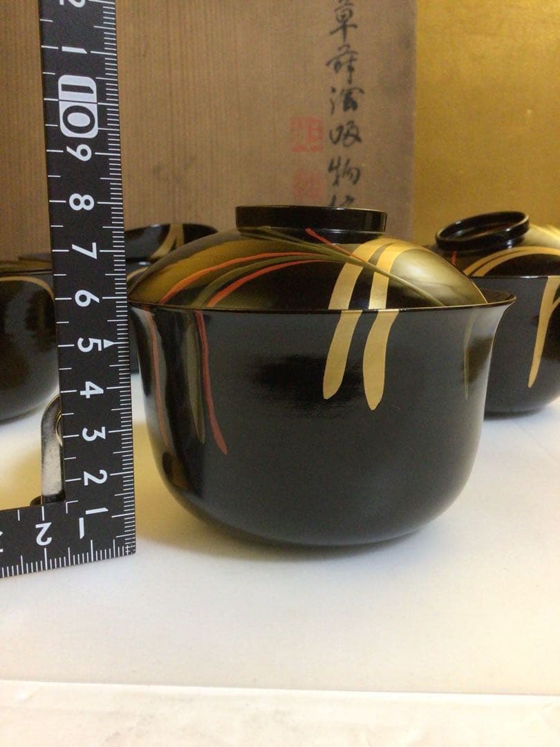 可愛い形のお椀５客セット 共箱付き