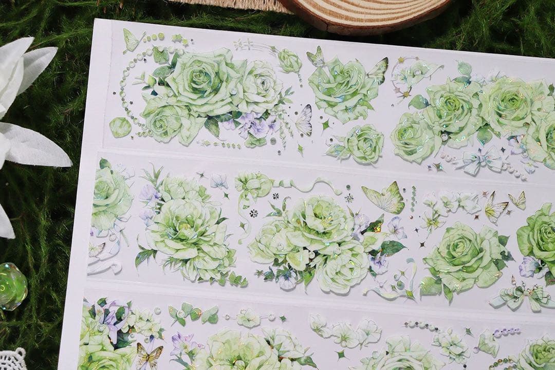 新七天《翡翠慕斯》海外マスキングテープ　マステ 【2574】