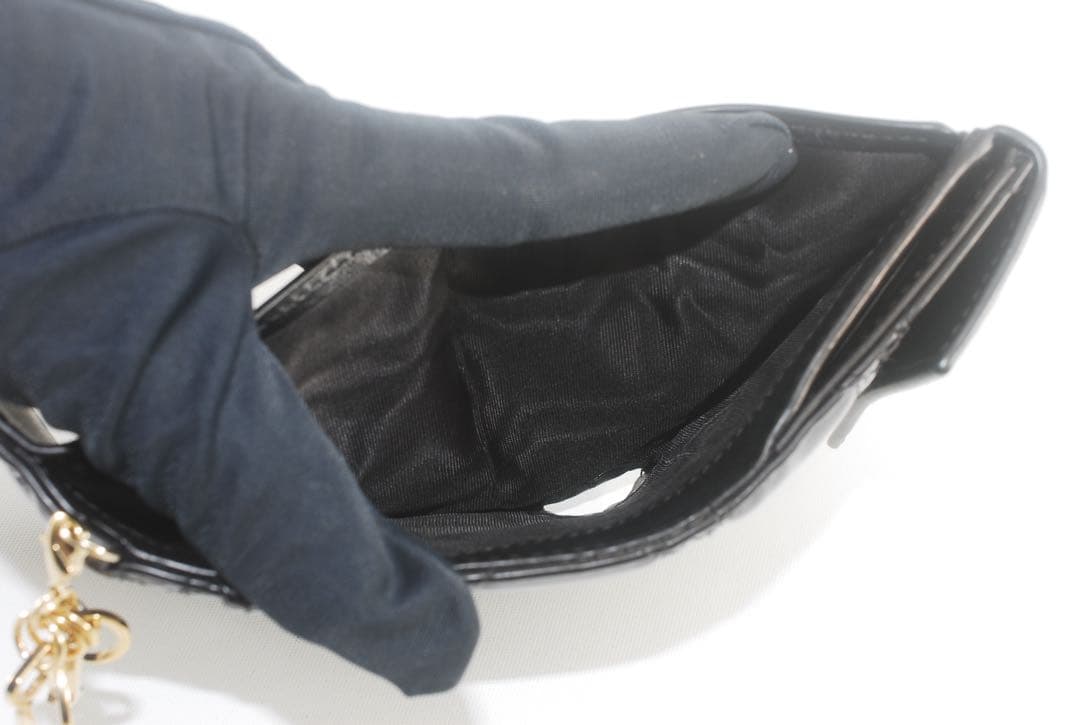 DIOR＊レディ ディオール＊エナメル＊ロータスウォレット＊カナージュ＊財布