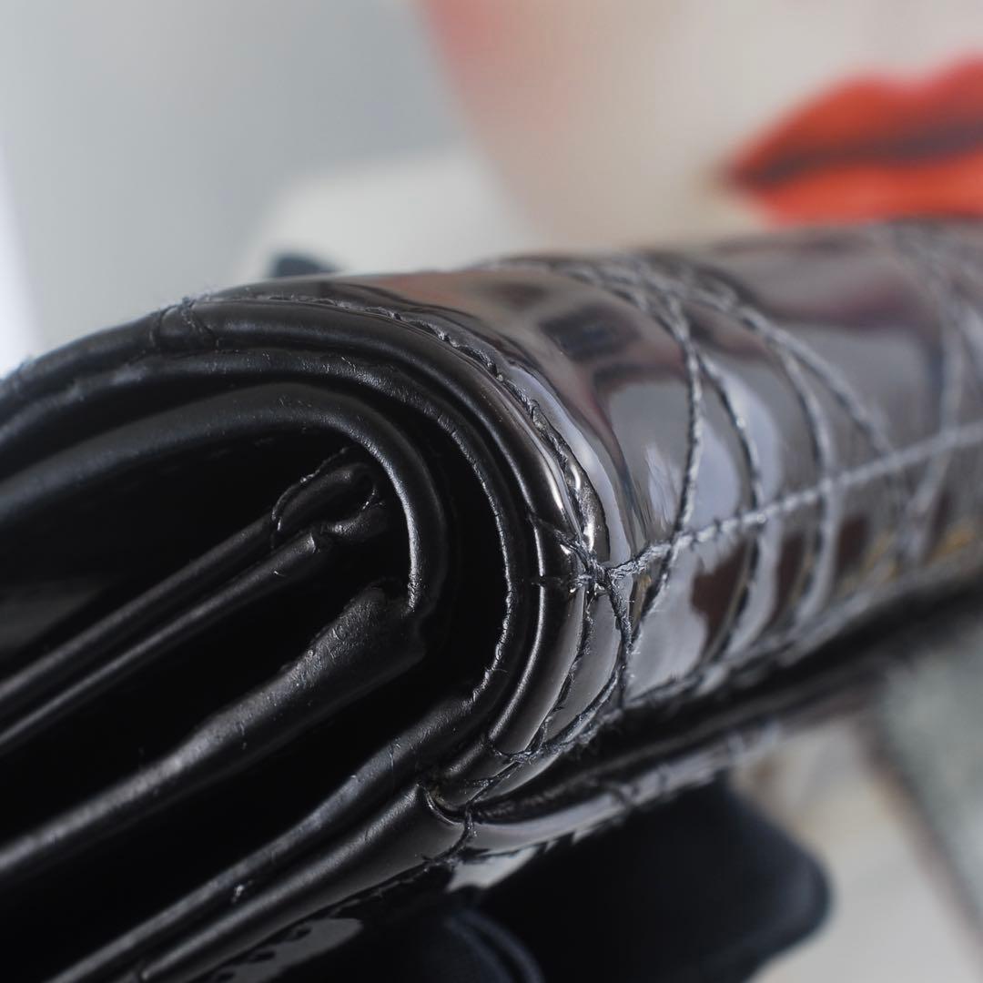 DIOR＊レディ ディオール＊エナメル＊ロータスウォレット＊カナージュ＊財布