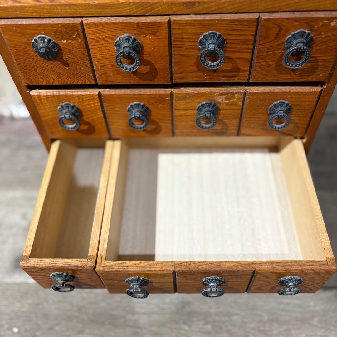 薬箪笥　小抽斗　小引き出し　9杯　ヴィンテージ　現状品