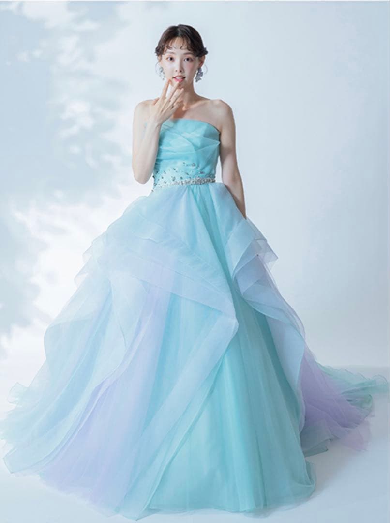 カラードレス、アリエルドレス、パニエ付き