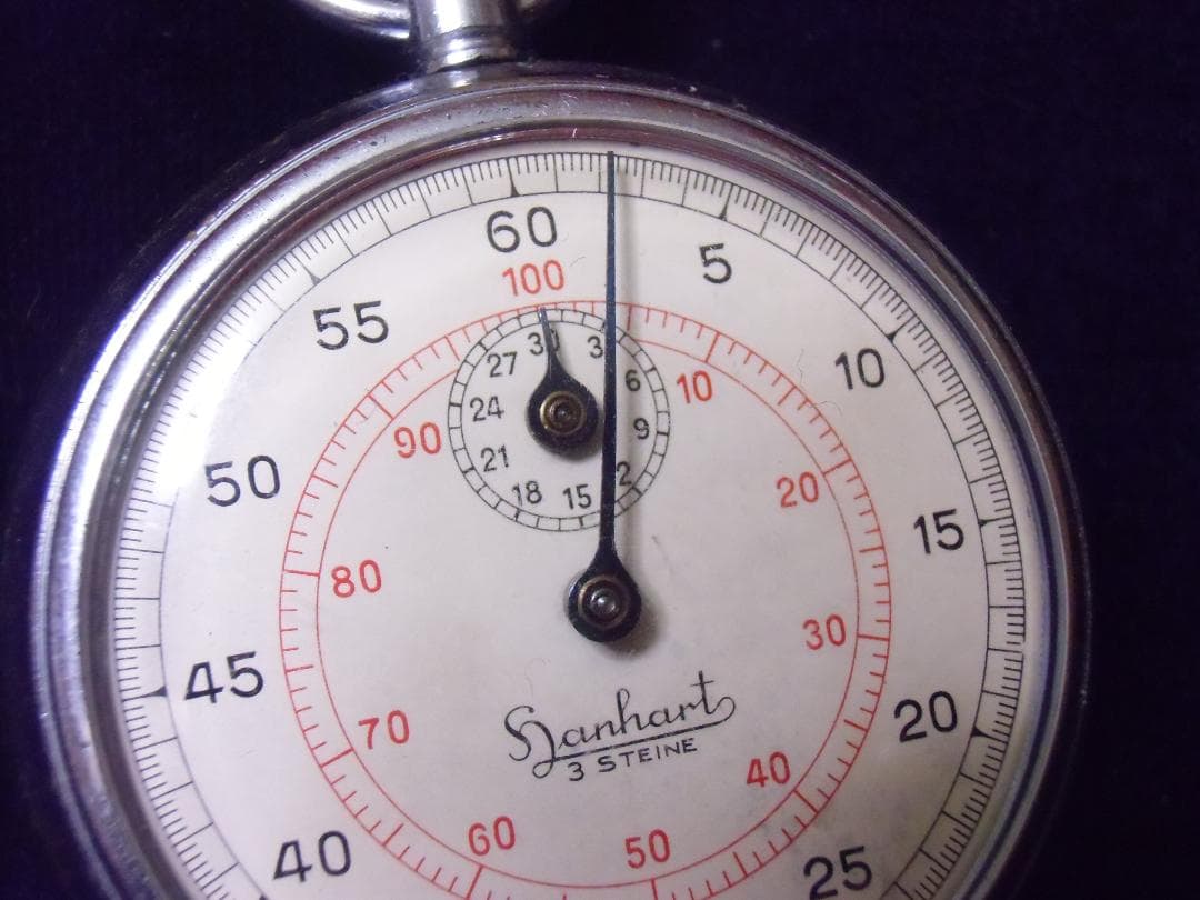 ドイツ軍＊海軍＊hanhart社製＊６０秒/３０分ストップウォッチ＊３石（実物）