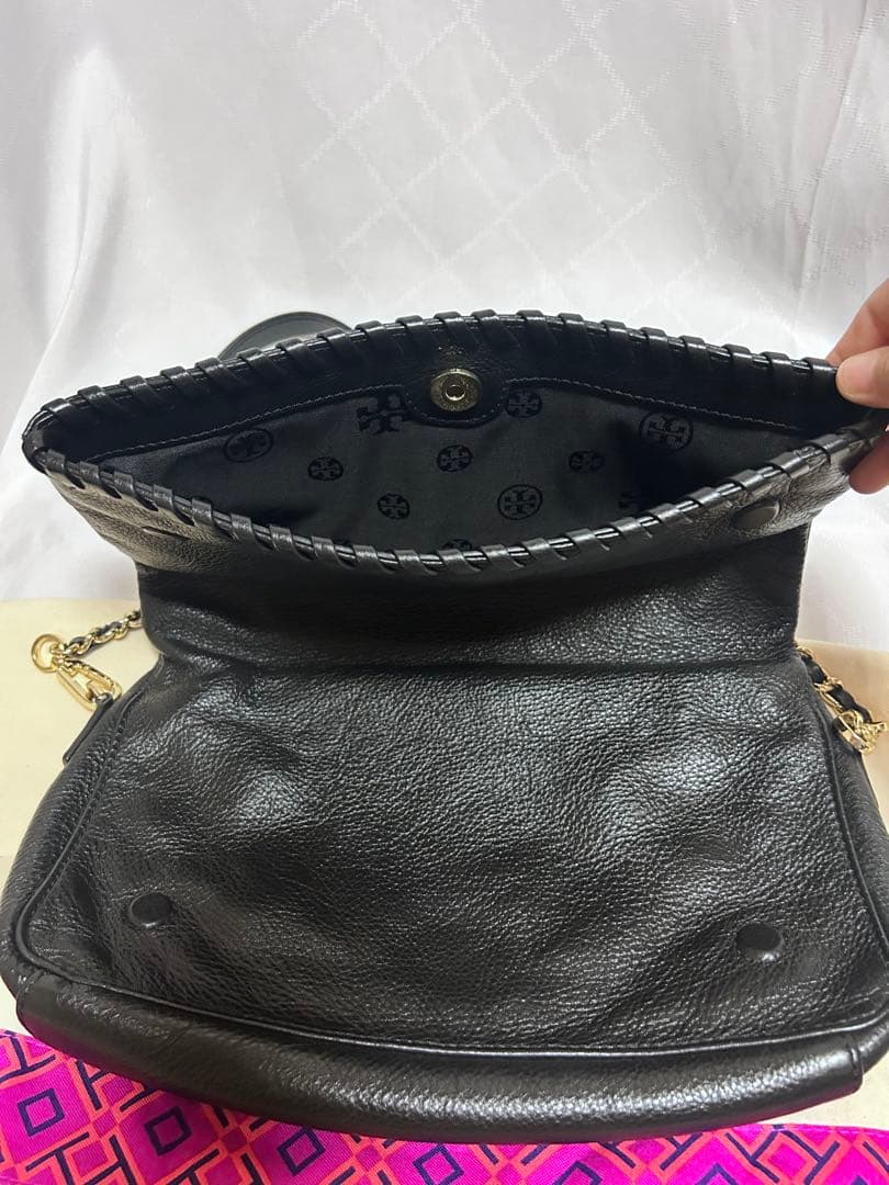 【美品】Tory Burch 黒 レザー ショルダーバッグ 2way