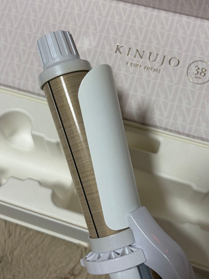 KINUJO カールヘアアイロン 38mm ホワイト 箱付き
