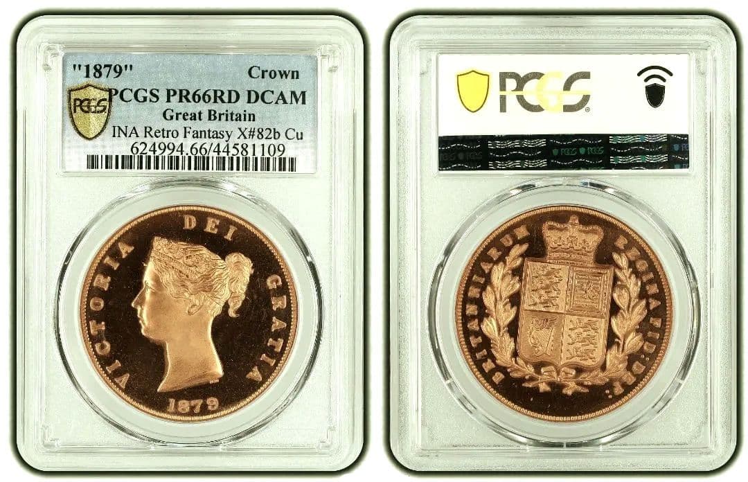 1879 イギリス ビクトリア シールド 赤銅貨 PCGS PR66RD CAM