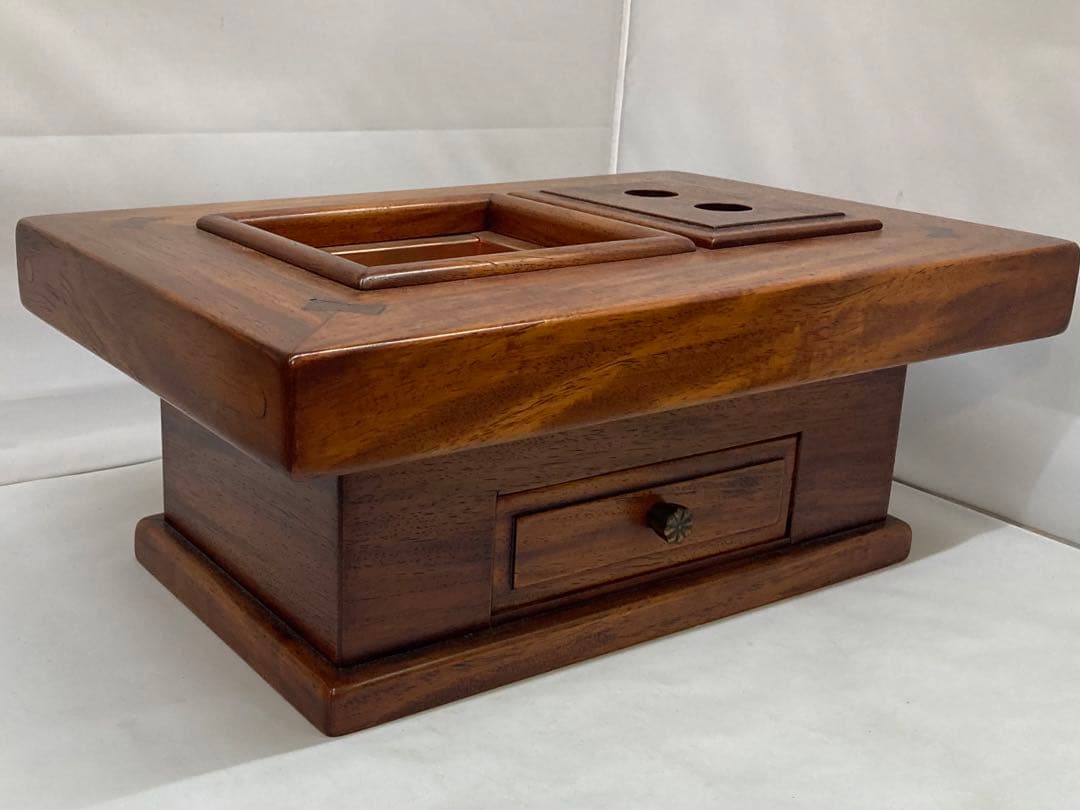 B8s 木製ミニチュア長火鉢　関西型　民芸　縮小　木工芸