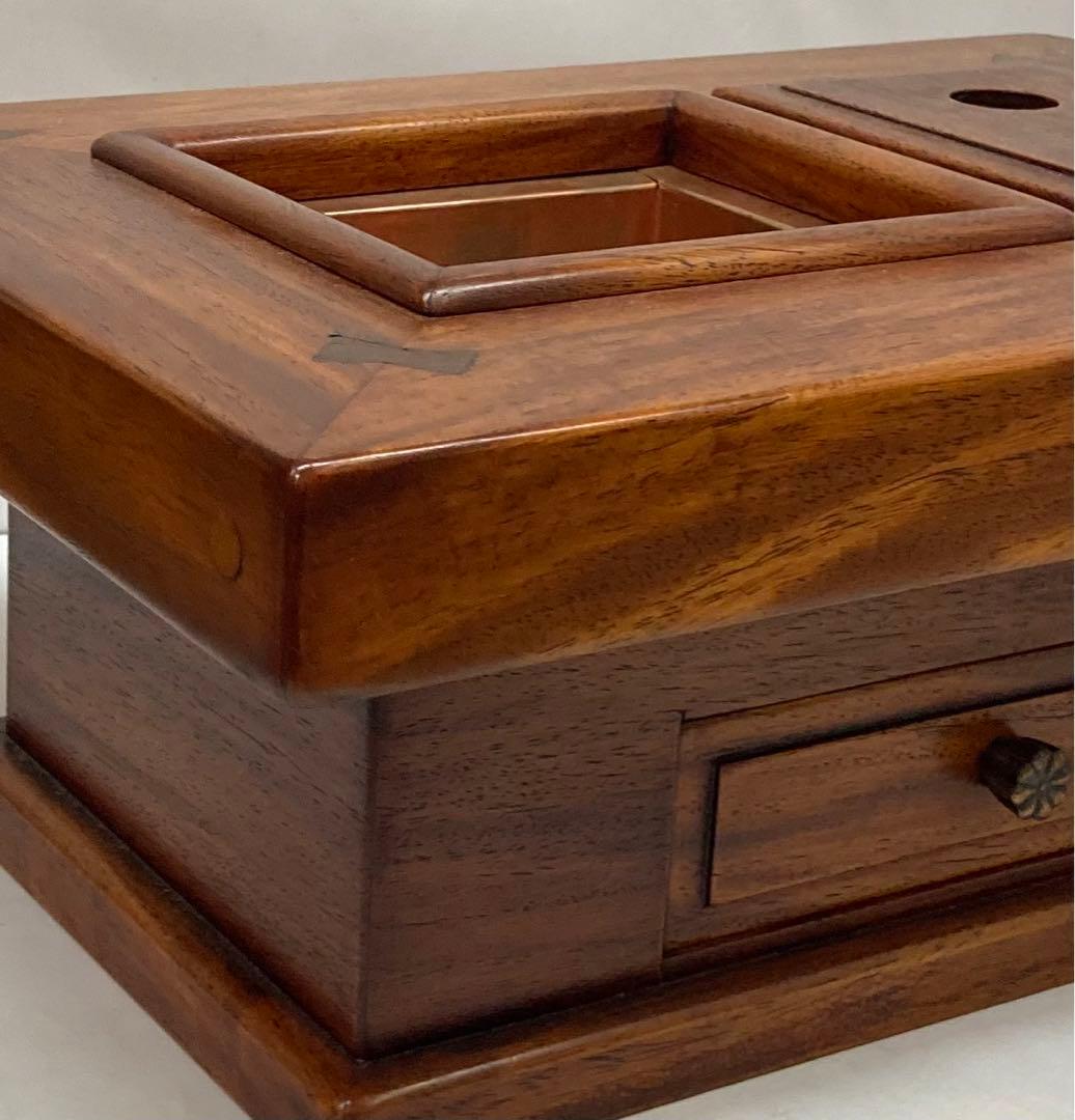 B8s 木製ミニチュア長火鉢　関西型　民芸　縮小　木工芸