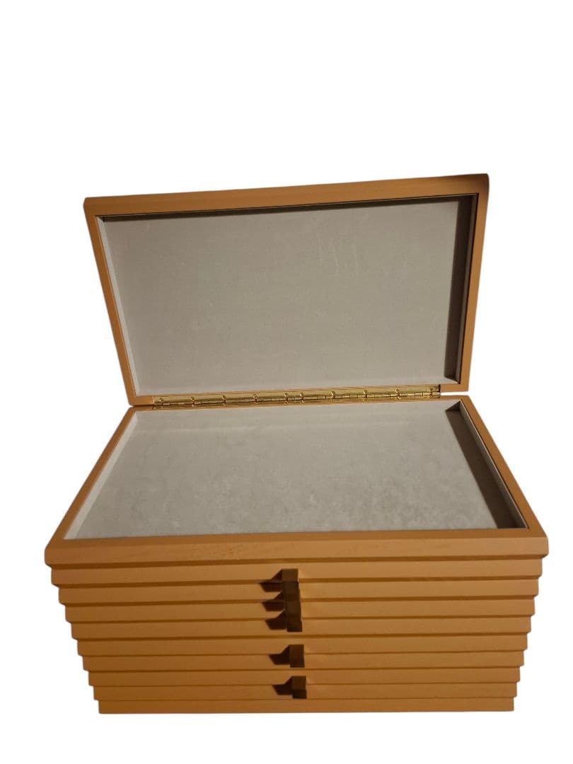 ジュエリーボックス 木製 キャメル 大容量 収納ケース 宝石箱