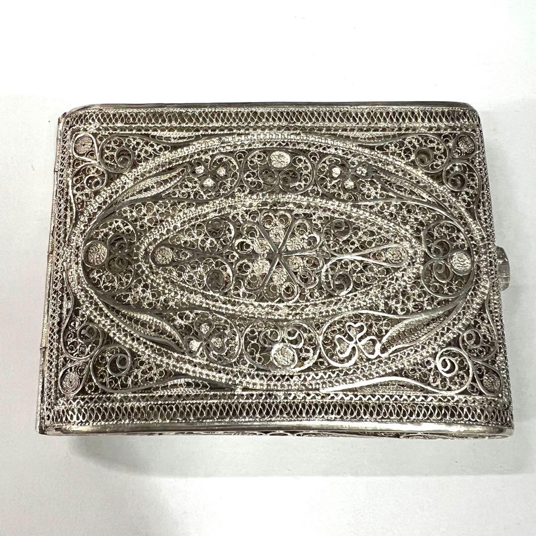 美品 シルバー silver 煙草入 小物入 銀細工 メッシュ 約132g