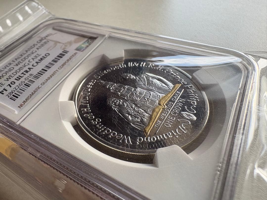 【銀貨保証】　NGC鑑定　PF70 最高鑑定　フォークランド諸島　記念銀貨