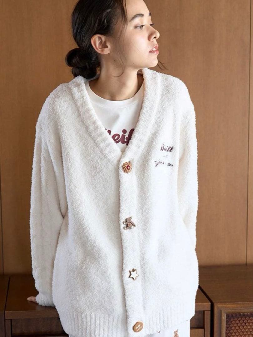 ジェラートピケ【Steiff】【UNISEX】パウダージャガードカーディガン