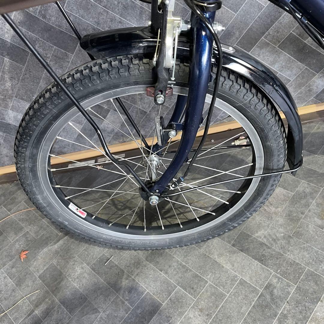 Bridgestone 電動アシスト自転車 ネイビー 前面バスケット付き