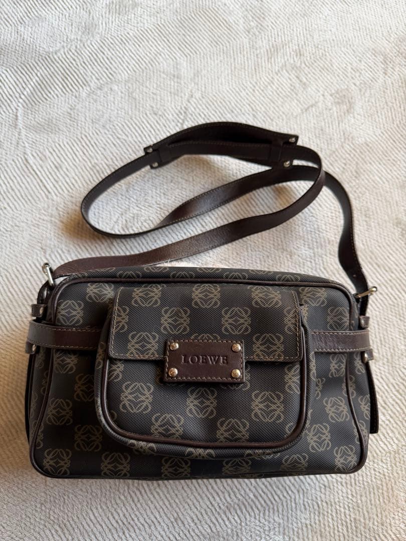 LOEWE ロエベ ヴィンテージ アナグラム キャンバス ショルダーバッグ