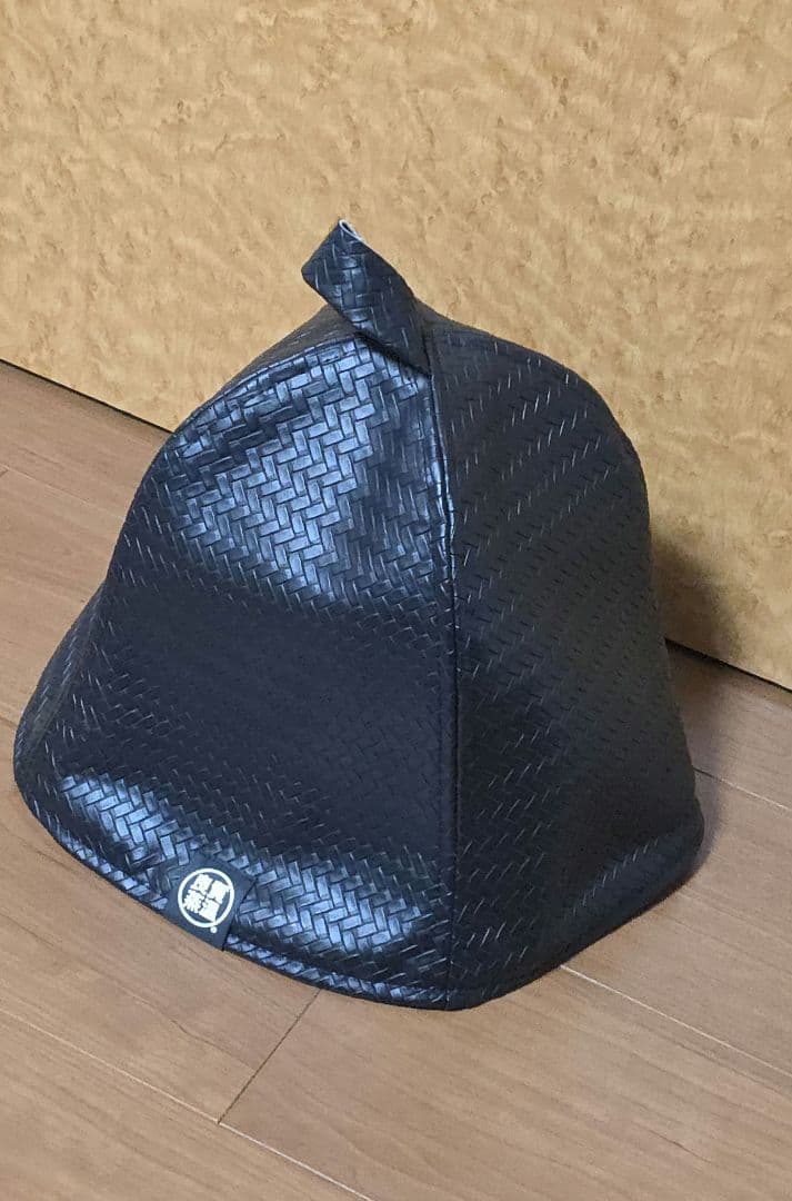 【新品未使用・終売品】ベストサウナハット 型押しレザー ブラック メッシュ 黒
