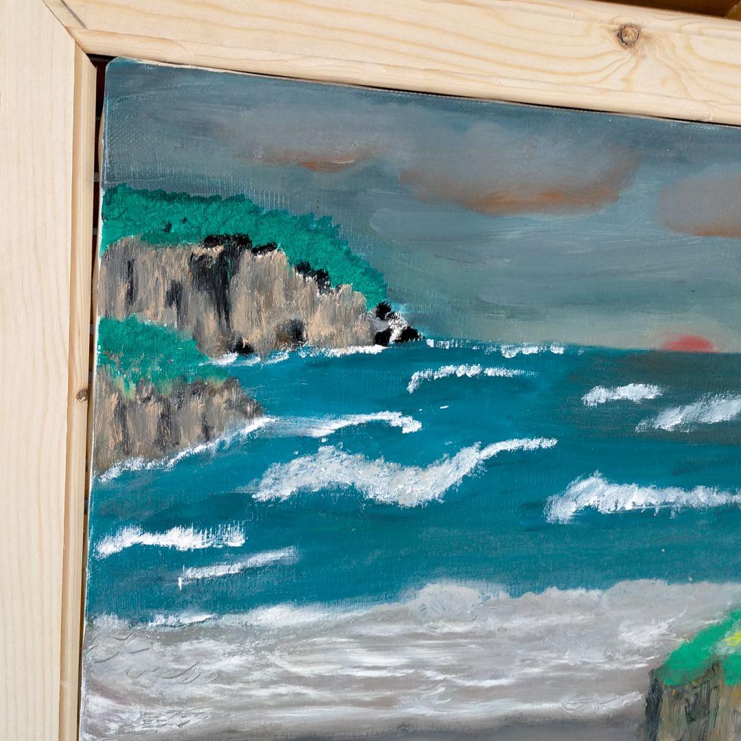 油絵　ふるさとの海