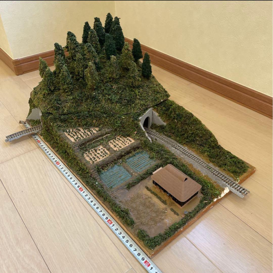 Nゲージ ジオラマ 田舎の風景　山　トンネル50cm×30cm