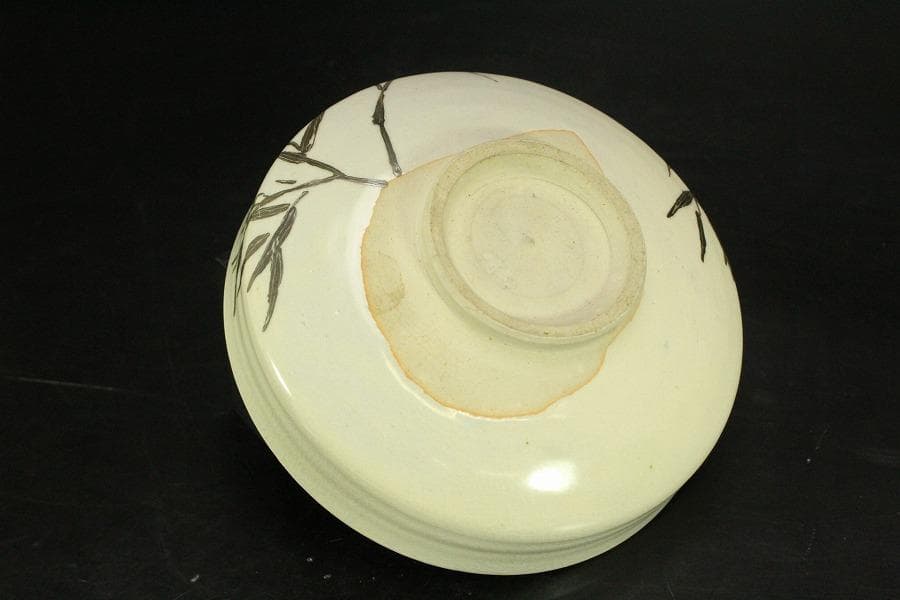 茶道具 真葛香斎造 笹絵 平茶碗 共箱(BB505)