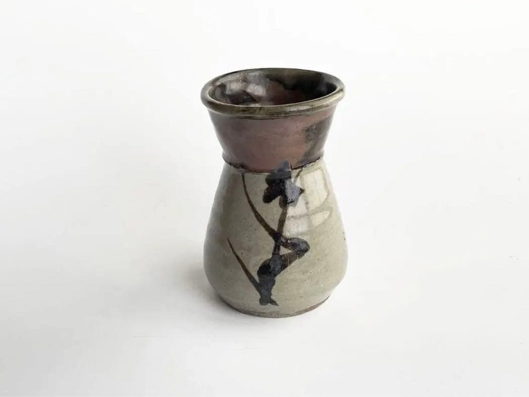陶芸家　濱田庄司　浜田庄司　？　鉄絵花入　花生　花瓶　箱なし　民藝　益子