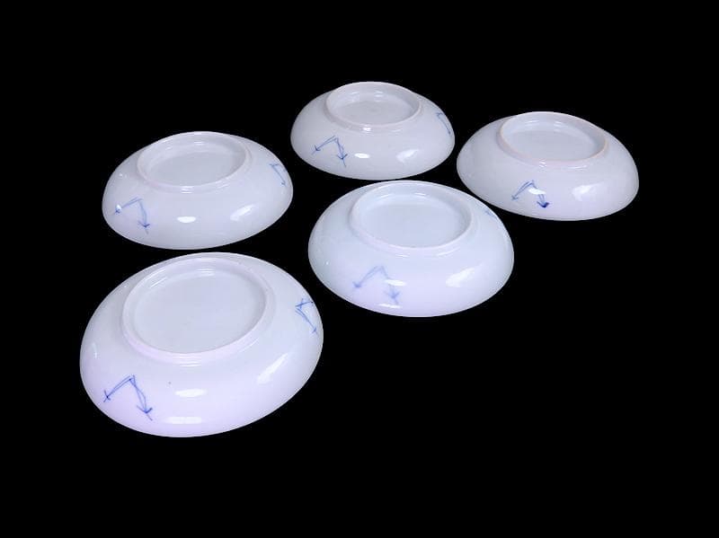 古伊万里　色絵　蝶に菊の図　４寸皿　５枚　C109AS-DAe