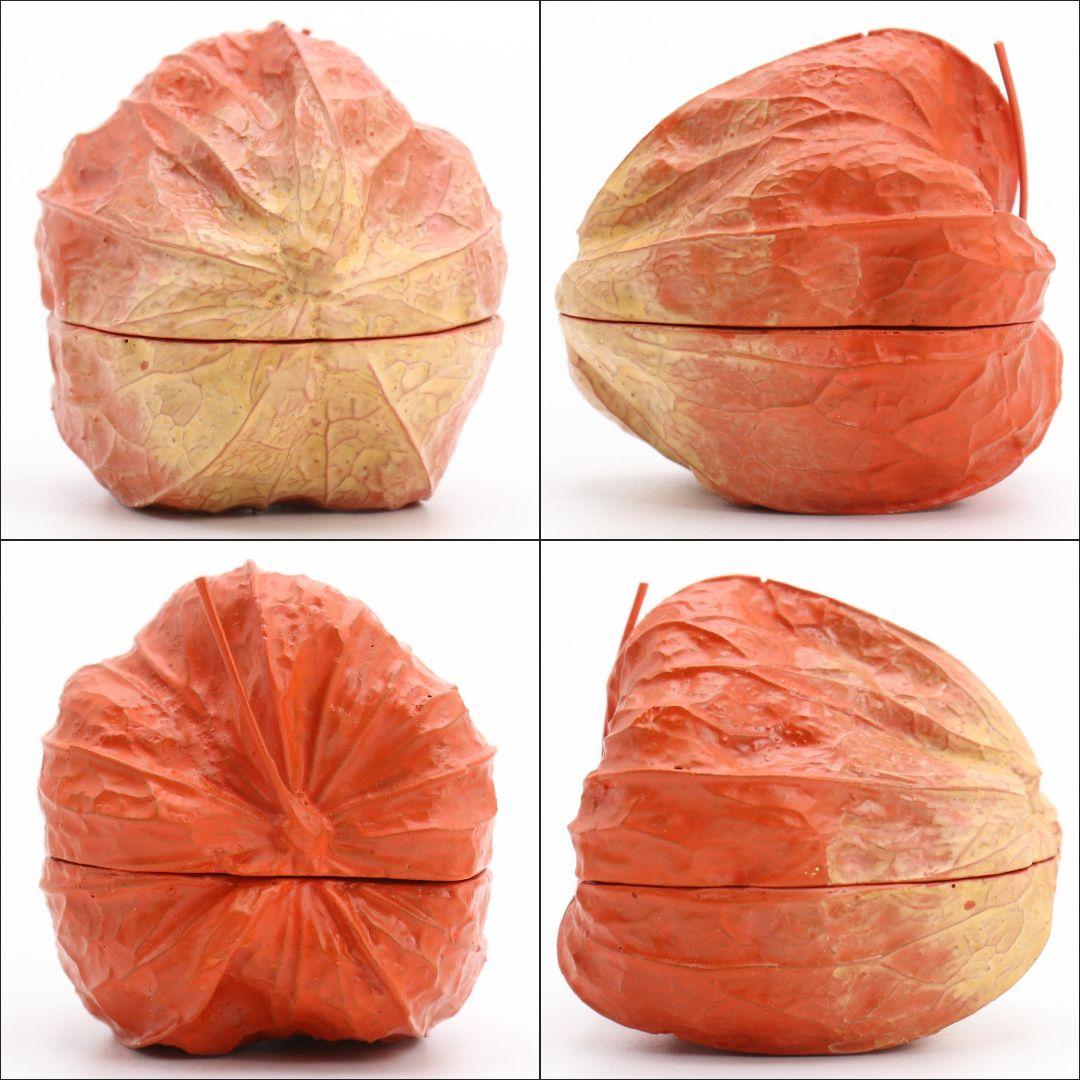 道場宗廣作 鬼灯香合 茶道具 共箱　C571　NT7