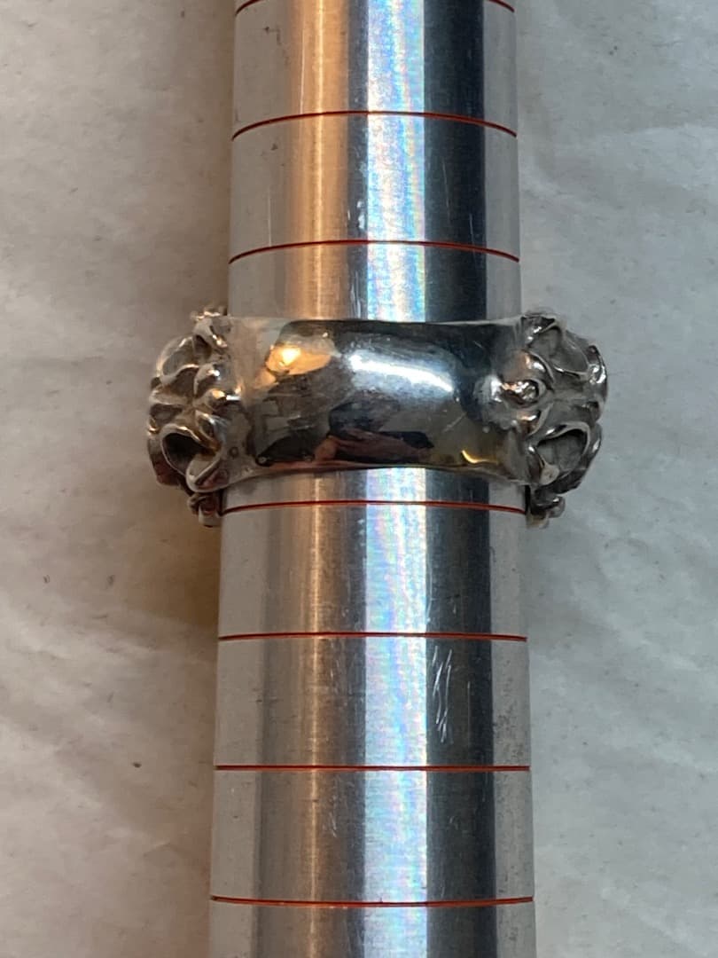 刻印 ごつい 骸骨 スカル ドクロ シルバー 925 リング 骨太 モンスター