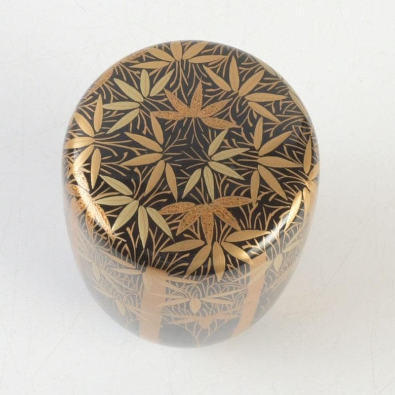 茶道具　山内幸男　号漆峰　竹林蒔絵　細棗　共布共箱　V　9778