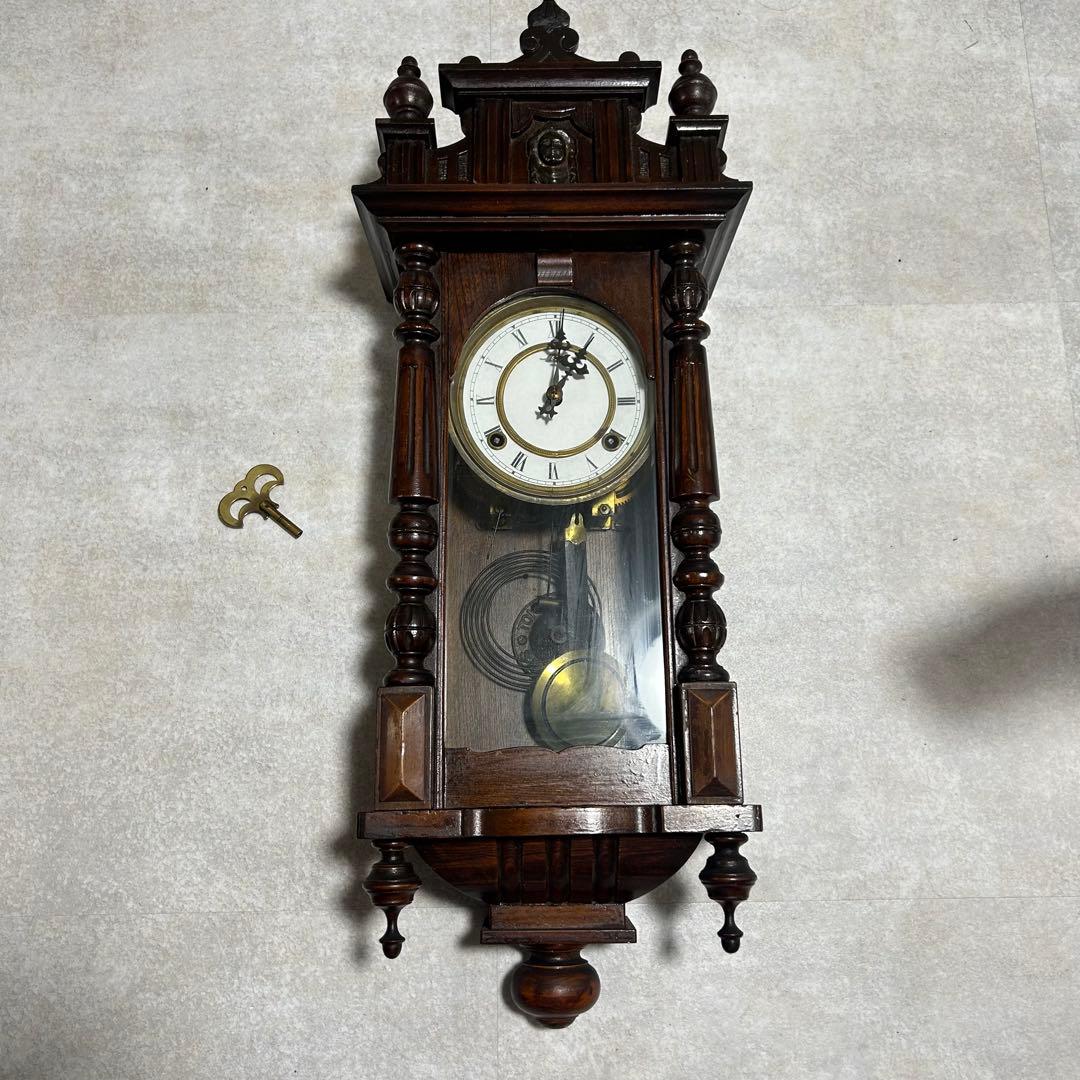 希少 掛時計　柱時計 ゼンマイ式 ボンボン時計　レトロ　アンティーク　稼動品