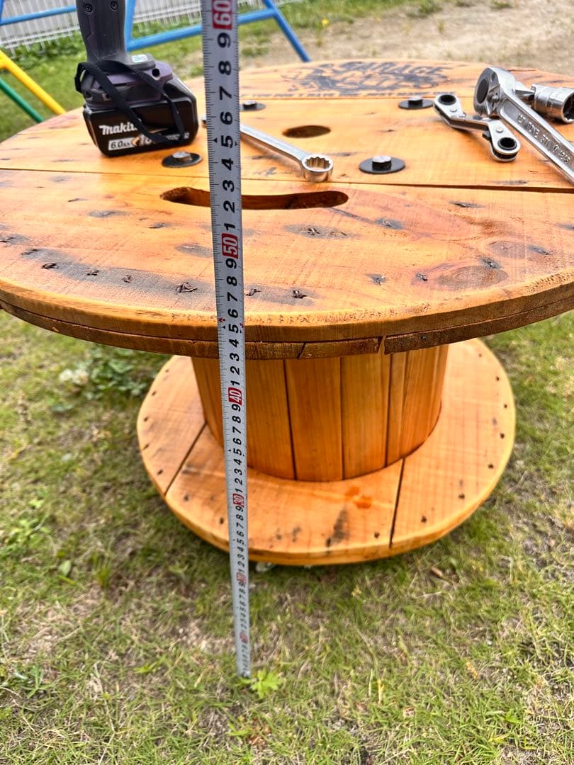 ガレージ男前テーブル GARAGEアウトドア　ガーデニング　電線ドラム