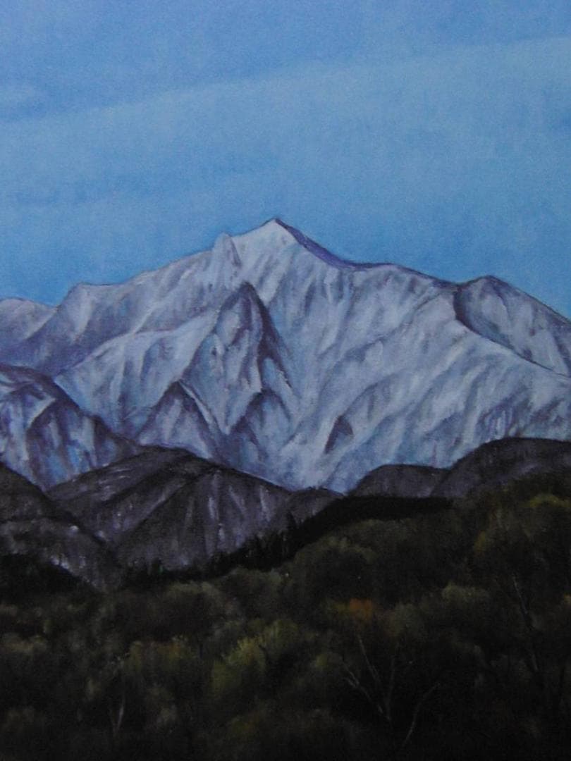 入江観、【双稜冠雪】、希少な画集画、新品高級額・額装付、状態良好