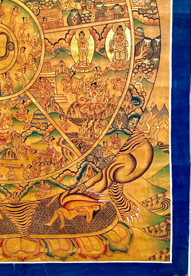 チベット　曼荼羅　マンダラ　カーラチャクラ　仏画　タンカ　掛軸　観音　菩薩　如来