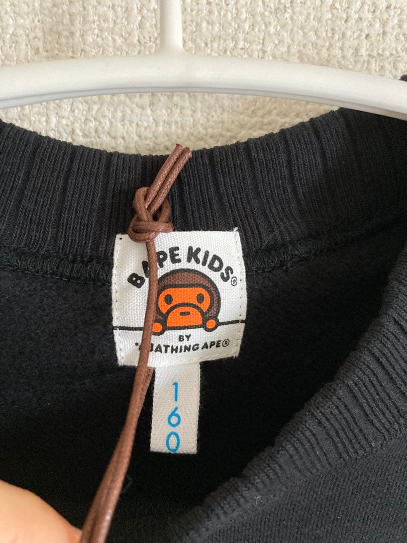 新品タグ付き A BATHING APE 裏起毛スウェット 160 エイプキッズ