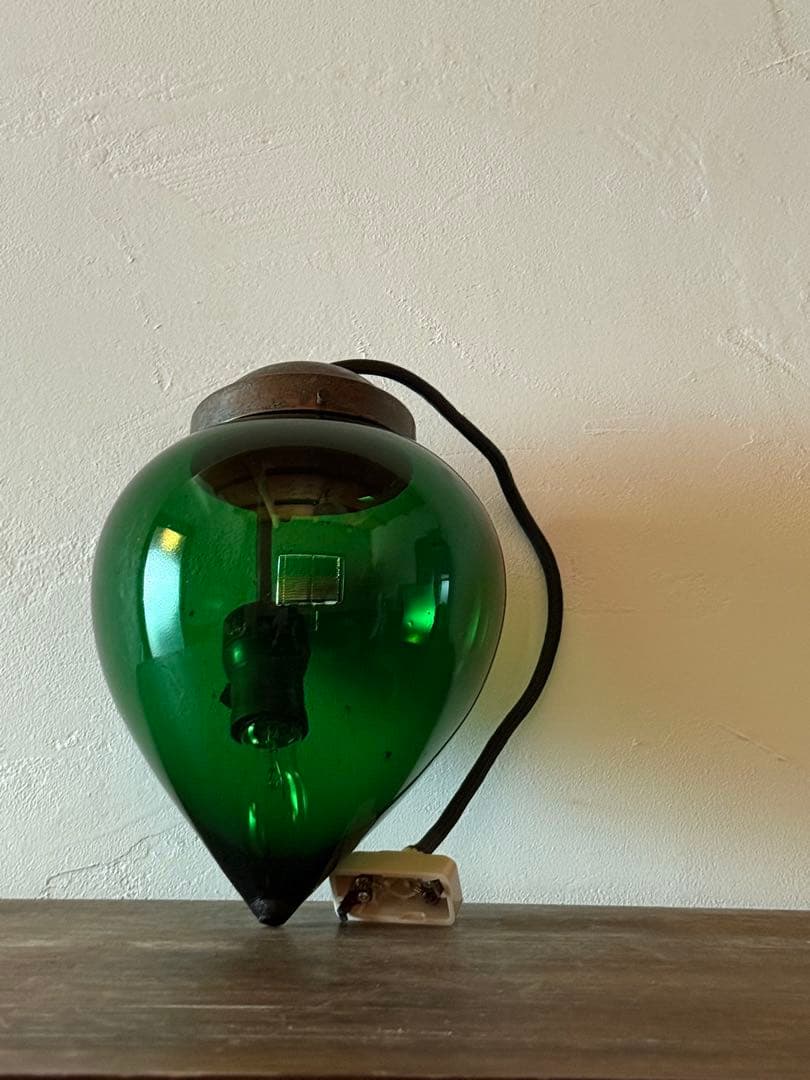 ガラス ペンダントライト 時代物 電笠 電傘 レトロ ヴィンテージ 間接照明