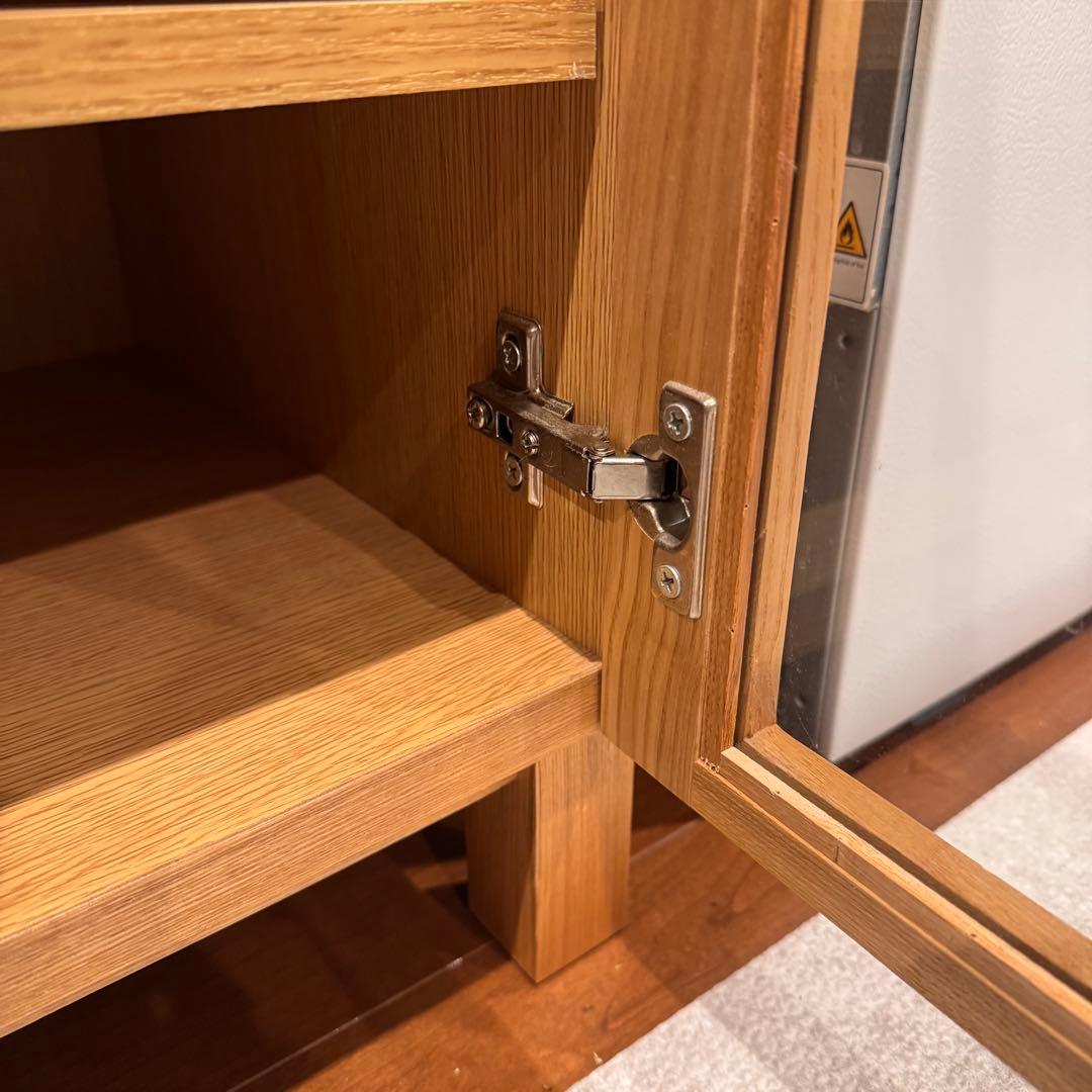 無印良品 脚付木製キャビネット ガラス扉 リビング収納 本棚 食器棚 インテリア