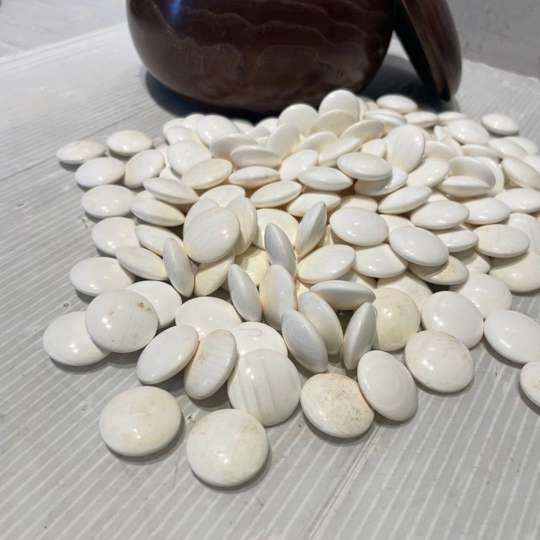 【碁石セット】囲碁 蛤 貝 木製 趣味 遊び　那智黒石　室内ゲーム