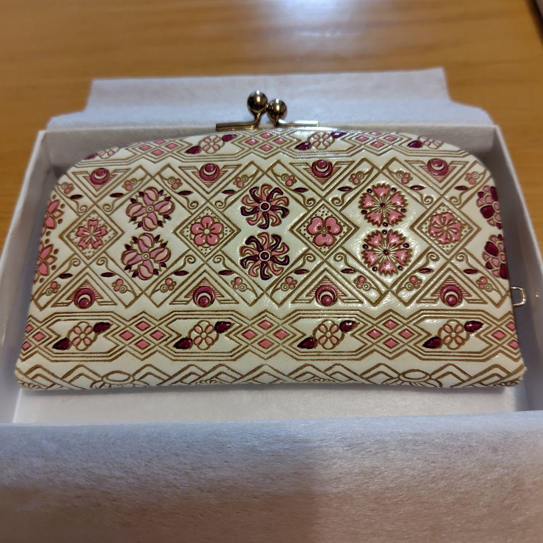 文庫革　天溝がま口　未使用