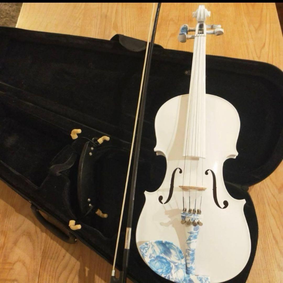 KINGLOS 白 4/4 ソリッドウッド カラード シンプル バイオリン