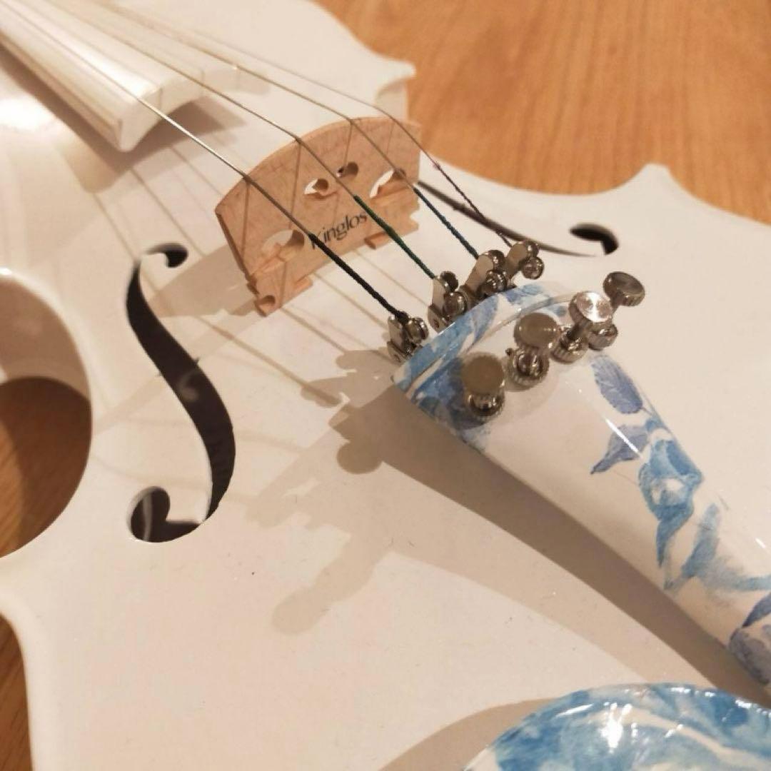 KINGLOS 白 4/4 ソリッドウッド カラード シンプル バイオリン