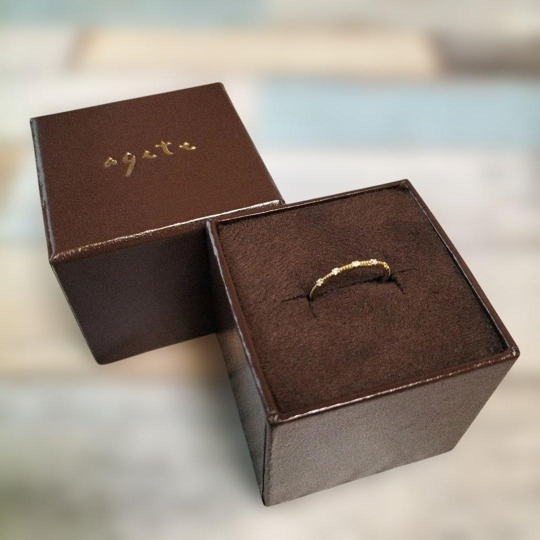 agete【アガット】K18ダイヤモンド　ピンキーリング　５号（人気現行品商品）